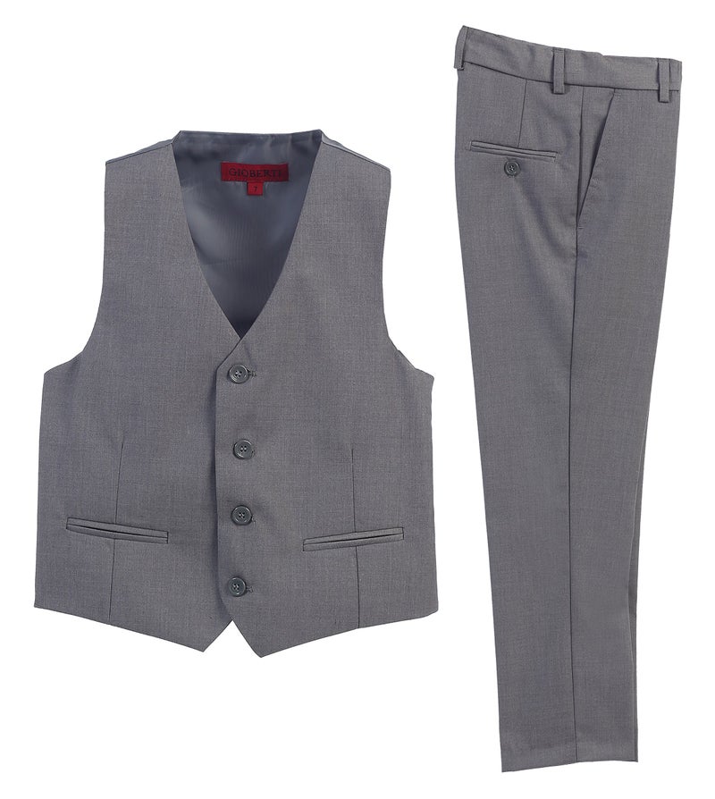 Gioberti 2 Piece Kids Boys Gray Vest and Pants Formal Set, 14 - Image 1